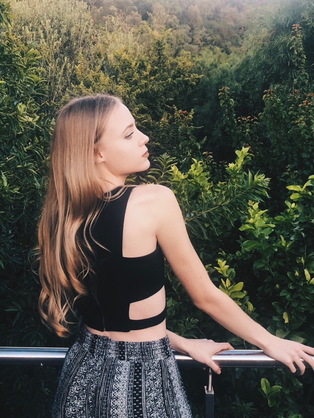 Black Cutout Crop Top